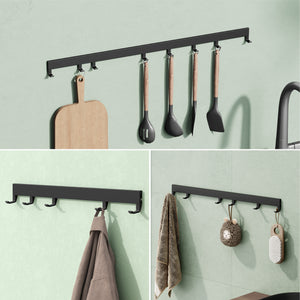 glasvilla Appendiabiti da Parete con Ganci Scorrevoli, Attaccapanni da Muro in Alluminio Appendiabiti per Cameretta, Ingresso, Cucina, Stalo-10