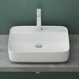 glasvilla Lavabo da Appoggio in Ceramica Lavandino Bagno con Nano Rivestimenti e Foro per Rubinetto Brüssel107