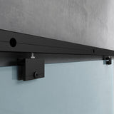 Set completo per porta scorrevole in vetro Glasvilla, tipo di maniglia: maniglia a barra, distanza dalla parete 15 mm, vetro di sicurezza ESG 8 mm Amalfi Black