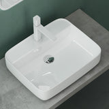 glasvilla Lavabo da Appoggio in Ceramica Lavandino Bagno con Nano Rivestimenti e Foro per Rubinetto Brüssel107