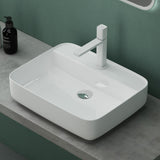 glasvilla Lavabo da Appoggio in Ceramica Lavandino Bagno con Nano Rivestimenti e Foro per Rubinetto Brüssel107