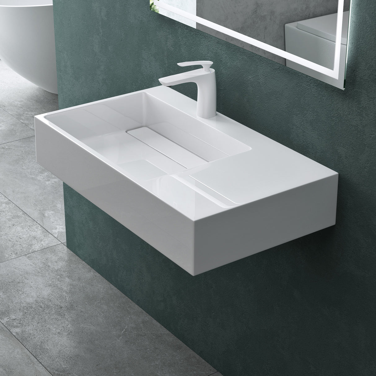 glasvilla Lavabo da Appoggio Lavandino Bagno Sospeso da Marmo Fuso Col12