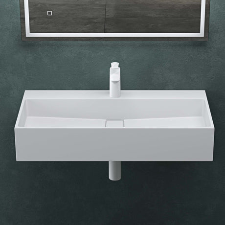 Lavabo Glasvilla Col6028 – Mineralguss con orificio para grifo, diseño y funcionalidad superior