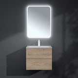 glasvilla Mobile Bagno Sospeso con 2 Cassetti Soft-close Mobiletto Bagno Include Lavabo da Marmo Fuso Aqualis