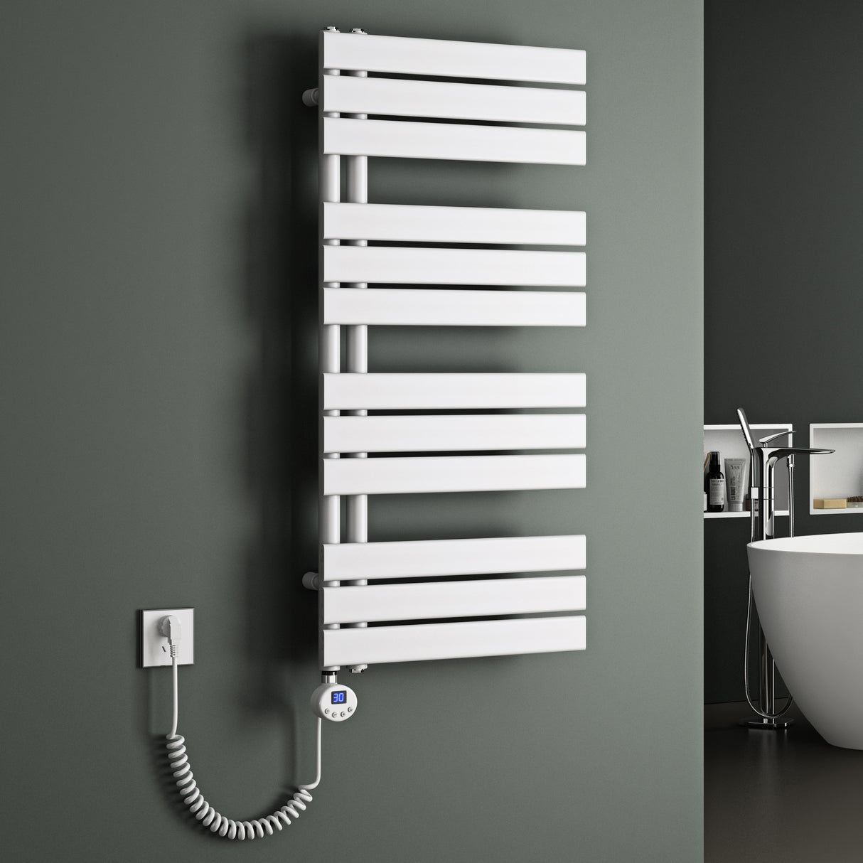 glasvilla Radiatore da Bagno con Elemento Riscaldante Radiatore Scaldasalviette Termoarredo da Bagno Scalda Portasciugamani da Parete e Pavimento FN