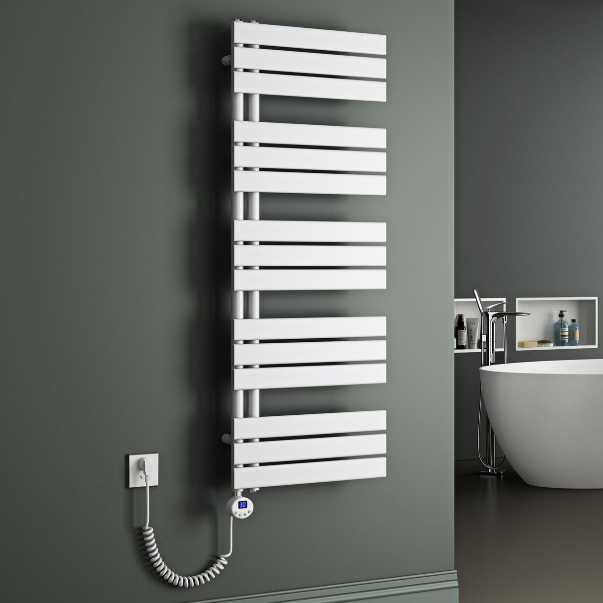glasvilla Radiatore da Bagno con Elemento Riscaldante Radiatore Scaldasalviette Termoarredo da Bagno Scalda Portasciugamani da Parete e Pavimento FN