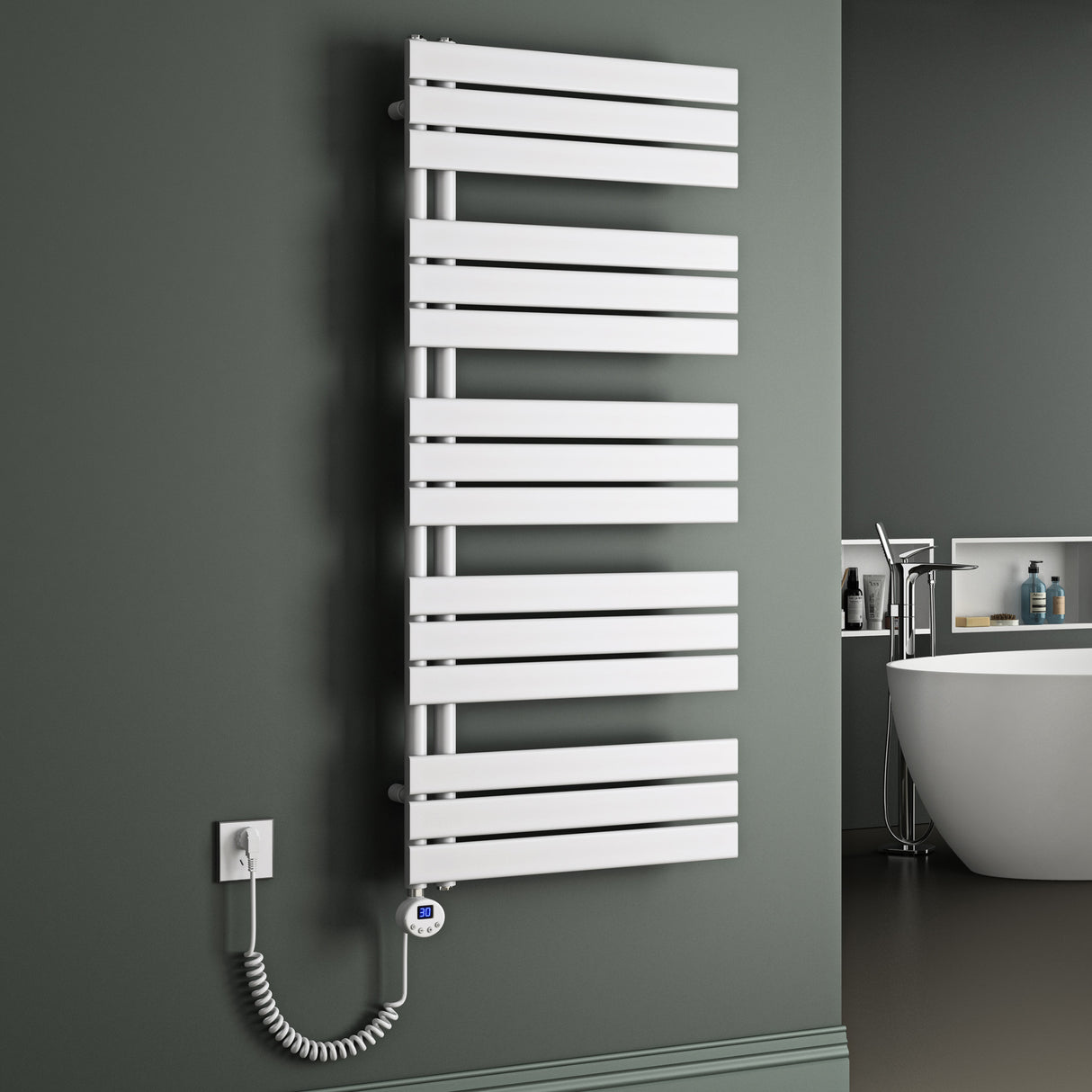 glasvilla Radiatore da Bagno con Elemento Riscaldante Radiatore Scaldasalviette Termoarredo da Bagno Scalda Portasciugamani da Parete e Pavimento FN