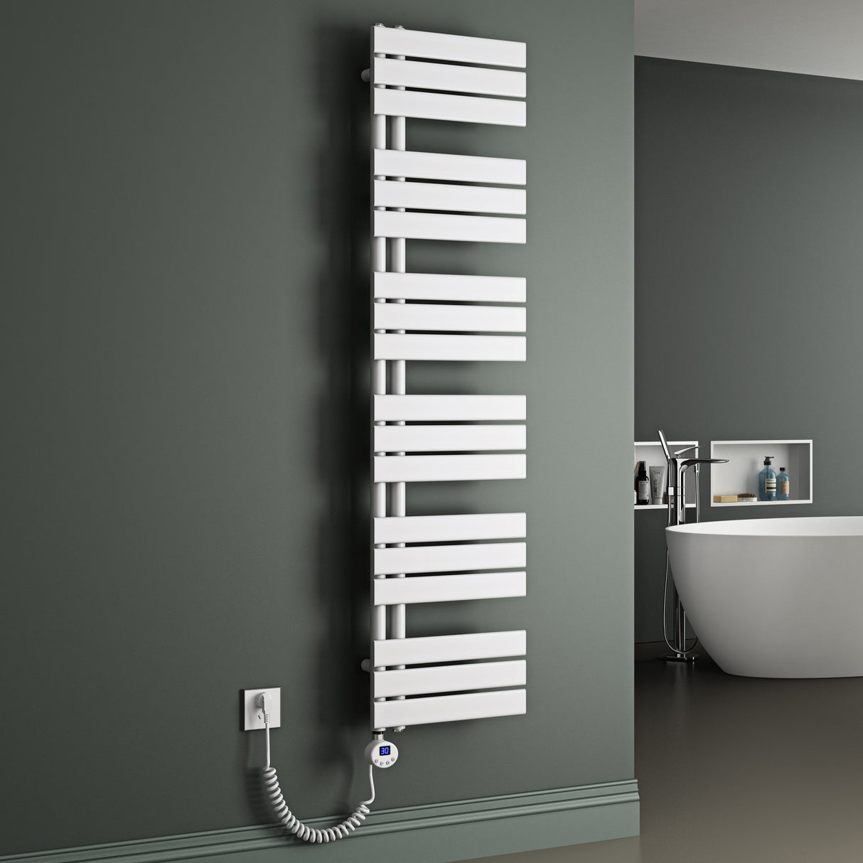 glasvilla Radiatore da Bagno con Elemento Riscaldante Radiatore Scaldasalviette Termoarredo da Bagno Scalda Portasciugamani da Parete e Pavimento FN