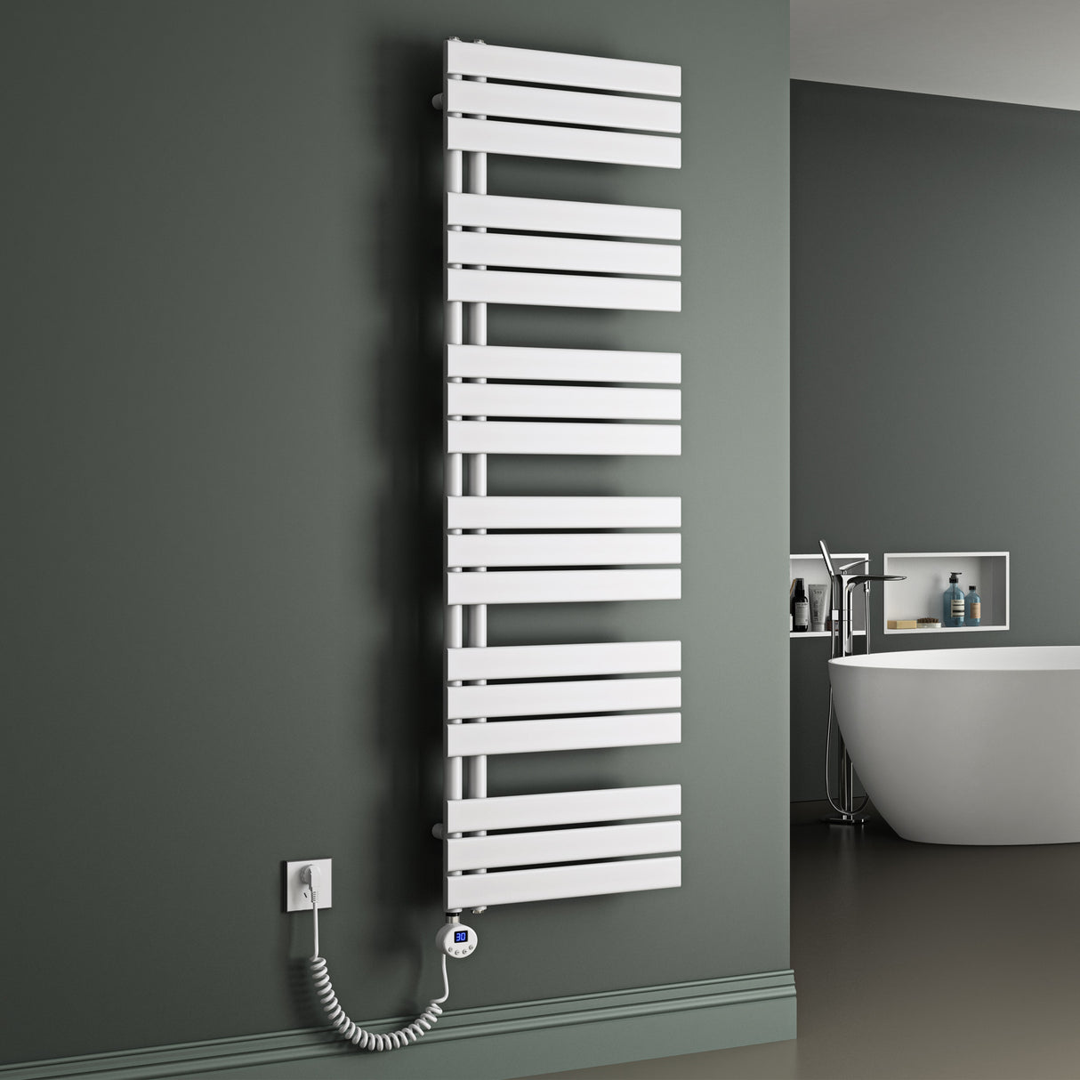 glasvilla Radiatore da Bagno con Elemento Riscaldante Radiatore Scaldasalviette Termoarredo da Bagno Scalda Portasciugamani da Parete e Pavimento FN