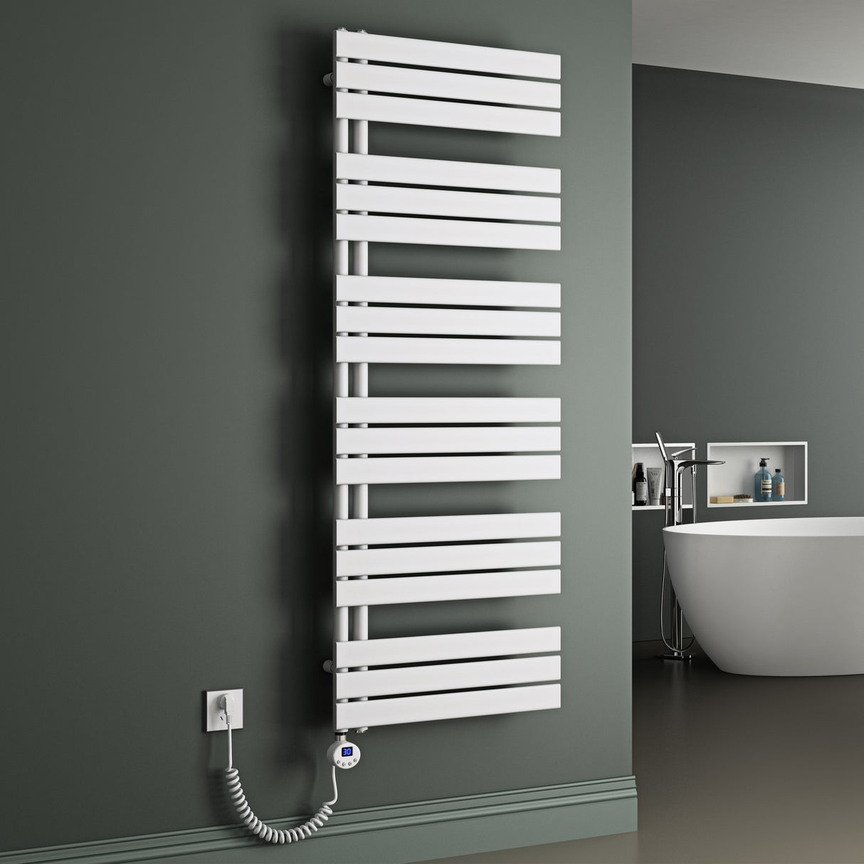 glasvilla Radiatore da Bagno con Elemento Riscaldante Radiatore Scaldasalviette Termoarredo da Bagno Scalda Portasciugamani da Parete e Pavimento FN