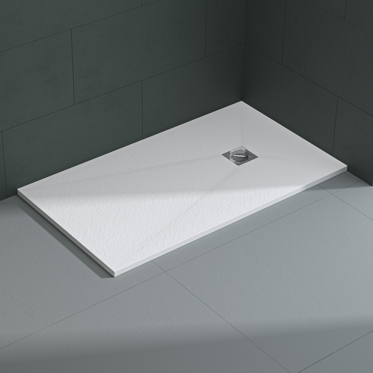 Glasvilla Design – Plato de ducha de mineralguss Geoma09, altura 3 cm, montaje a ras de suelo