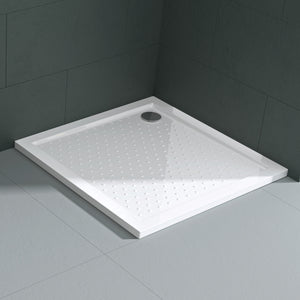 Glasvilla Design – Plato de ducha acrílico antideslizante cuadrado Lucia, montaje a ras de suelo