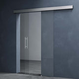 Porta scorrevole in vetro Glasvilla, set completo Amalfi, altezza 2050 mm, tipo di maniglia: maniglia a barra, inclusa chiusura ammortizzata automatica, vetro di sicurezza ESG da 8 mm.