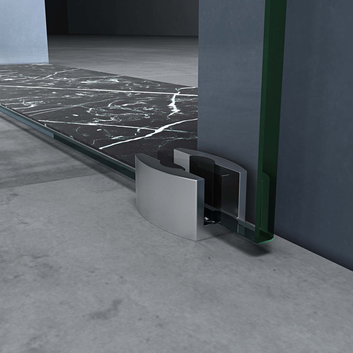 Porta scorrevole in vetro Glasvilla, set completo Amalfi, altezza 2050 mm, tipo di maniglia: maniglia a barra, inclusa chiusura ammortizzata automatica, vetro di sicurezza ESG da 8 mm.