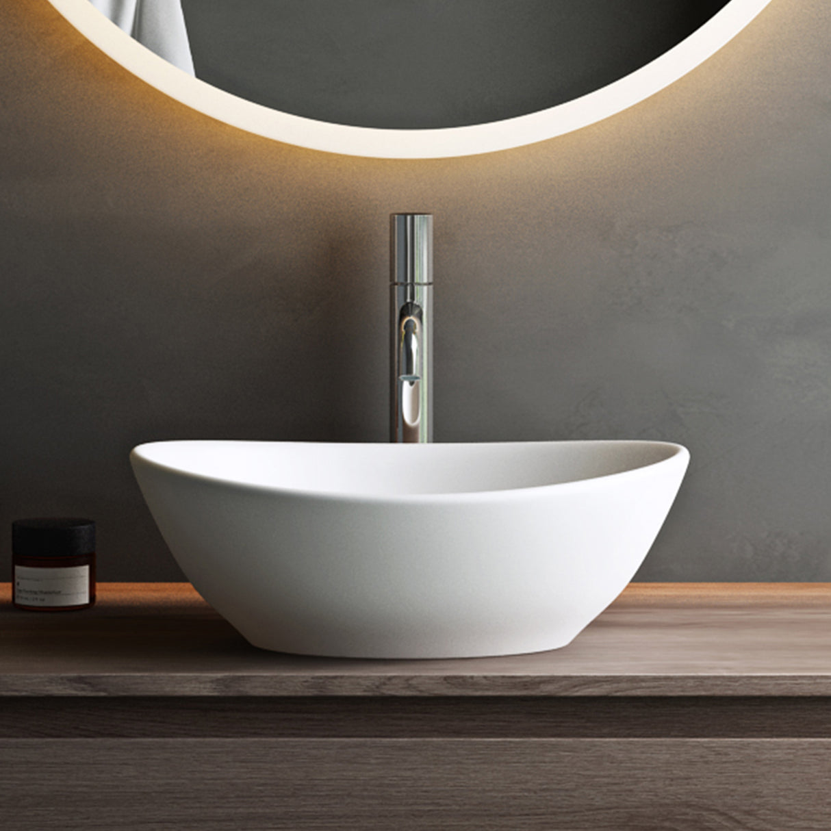 Lavabo de Encimera Glasvilla Brüssel205 Diseño Ovalado con Sellado Nano