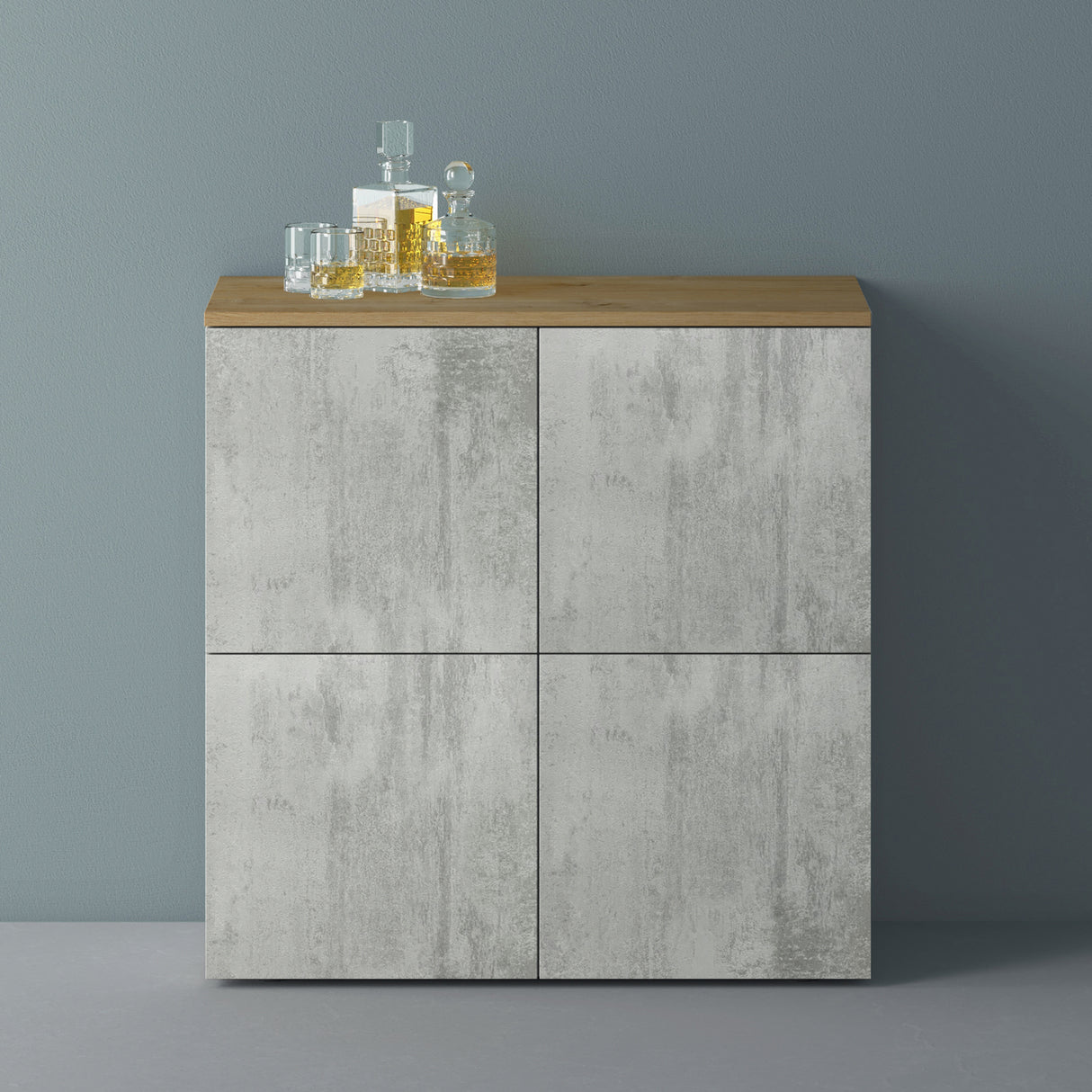 glasvilla Möbel Kommode Aufbewahrungsschrank mit 4 Türen Sideboard Schrank Mehrzweckschrank Schrank04