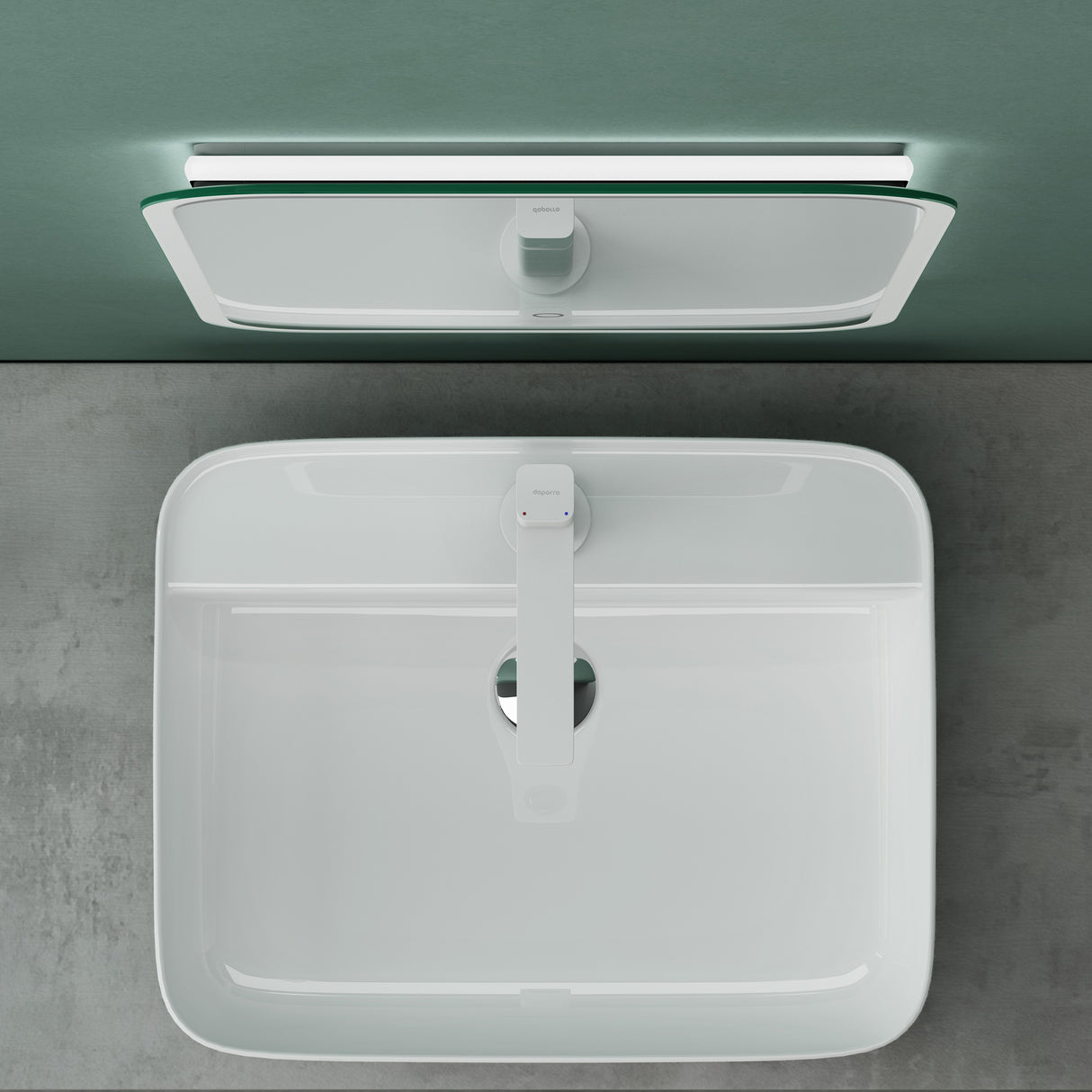 glasvilla Lavabo da Appoggio in Ceramica Lavandino Bagno con Nano Rivestimenti e Foro per Rubinetto Brüssel107