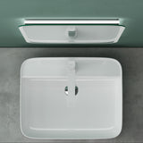 glasvilla Lavabo da Appoggio in Ceramica Lavandino Bagno con Nano Rivestimenti e Foro per Rubinetto Brüssel107