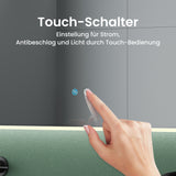 Glasvilla Design Espejo LED de Baño con Touch y Antivaho – Luz Regulable con Memoria Premium