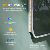 Glasvilla Design Espejo LED de Baño con Touch y Antivaho – Luz Regulable con Memoria Premium