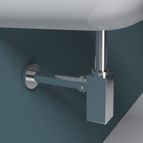 raccordo di scarico Glasvilla per lavabo e mobile sottolavabo, sifone antiodore, materiale: ottone, filettatura di collegamento