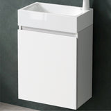 glasvilla Mobile Bagno Sospeso con Lavabo Bianco Mobiletto da Bagno 46x26x63cm Pisa02