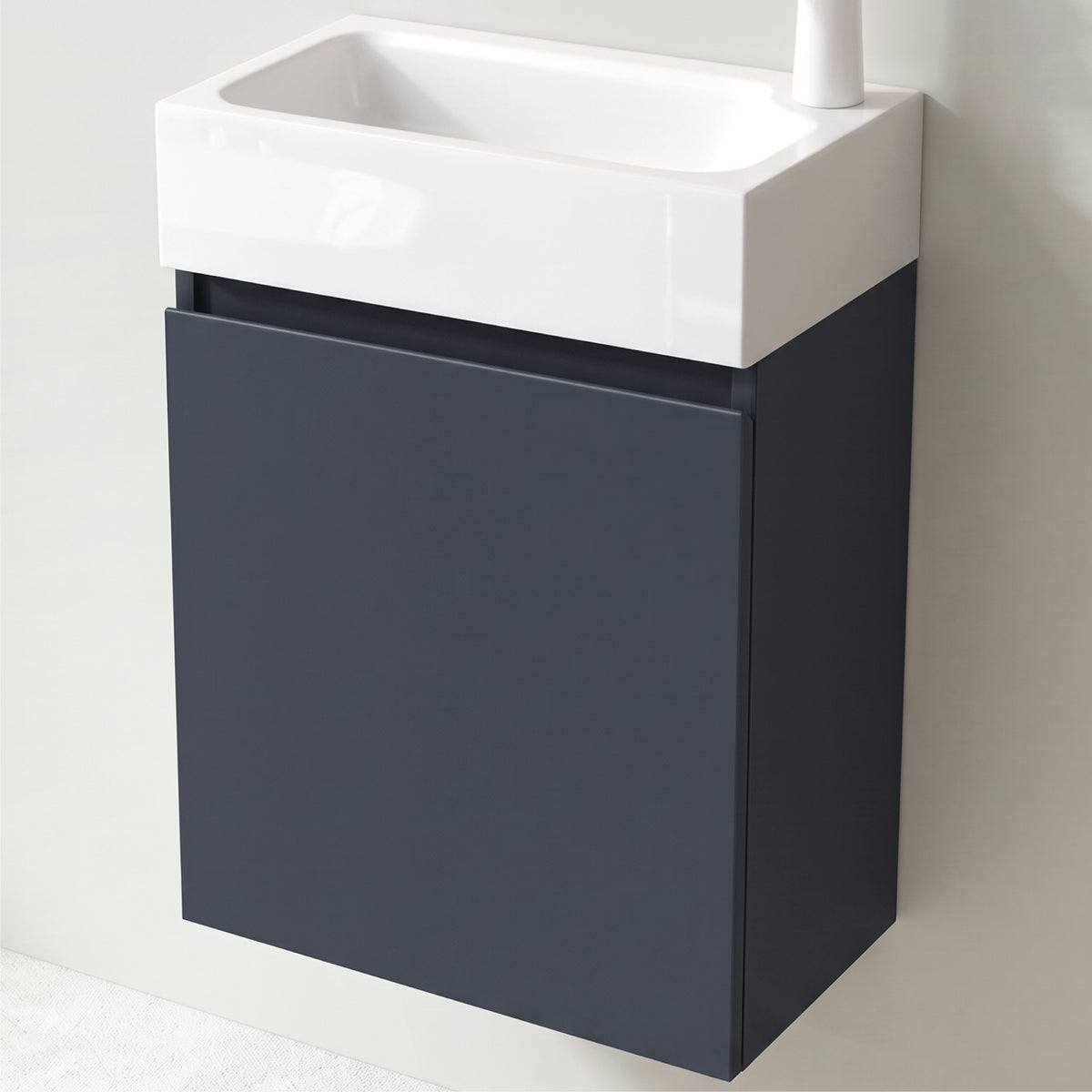 glasvilla Mobile Bagno Sospeso con Lavabo Bianco Mobiletto da Bagno 46x26x63cm Pisa02