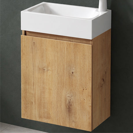 glasvilla Mobile Bagno Sospeso con Lavabo Bianco Mobiletto da Bagno 46x26x63cm Pisa02