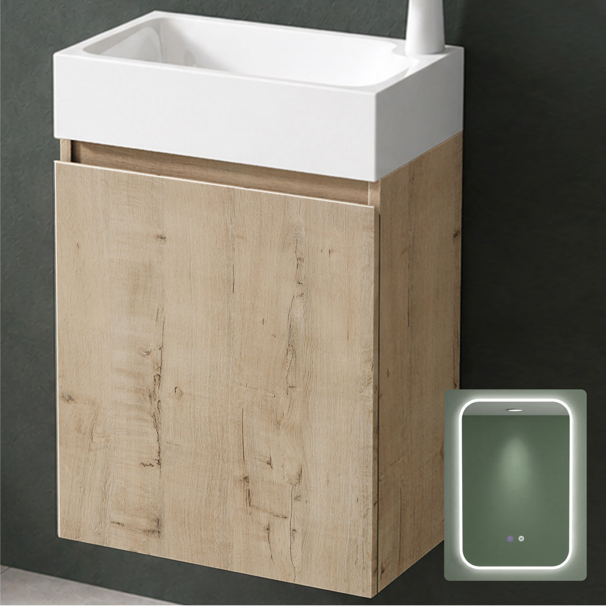 glasvilla Ensemble de Meubles de Salle de Bain avec Lavabo Blanc et Meuble Sous-Vasque LTH 46x26x63 cm Pisa02