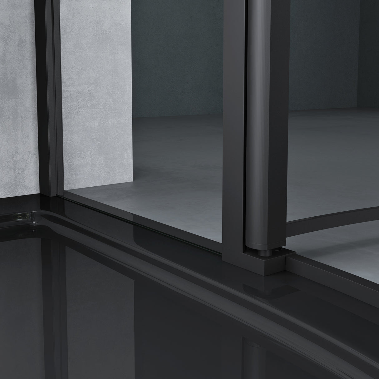 Box doccia Glasvilla a quarto di cerchio con 2 porte pivotanti, vetro di sicurezza ESG, rivestimento nano, Ravenna52K Nero