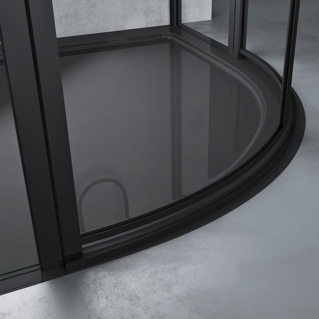 Box doccia Glasvilla a quarto di cerchio con 2 porte pivotanti, vetro di sicurezza ESG, rivestimento nano, Ravenna52K Nero