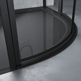 Box doccia Glasvilla a quarto di cerchio con 2 porte pivotanti, vetro di sicurezza ESG, rivestimento nano, Ravenna52K Nero