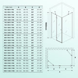 glasvilla Cabina de Ducha 6mm Vidrio de Seguridad con Easy-Clean mediante recubrimiento NANO Mampara de Ducha Separación de Ducha Ravenna05k-Plus