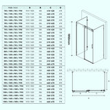 glasvilla Box Doccia a U in Vetro Cabina Bagno in Vetro Trasparente 8mm ad Apertura Scorrevole Altezza: 195cm Box Cabina Doccia Angolare con Nano Rivestimenti Rav17-2UK