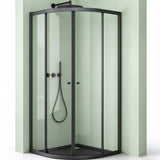 glasvilla Cabine de Douche en Quart de Cercle avec 2 Portes Coulissantes en Verre de Sécurité ESG Nano-Revêtement Ravenna32K