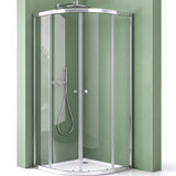 glasvilla Cabine de Douche en Quart de Cercle avec 2 Portes Coulissantes en Verre de Sécurité ESG Nano-Revêtement Ravenna32K