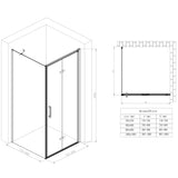Box doccia Galsvilla in vetro di sicurezza temperato da 8 mm con rivestimento nanometrico, meccanismo di sollevamento e abbassamento Rav37-Plus