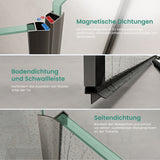 Mai & Mai Box Doccia Pentagonale con Porta Girevole , Cabina Bagno in Vetro Trasparente 8mm, Profilo Grigio in 304, Box Cabina Doccia Angolare Ravenna68K-Plus