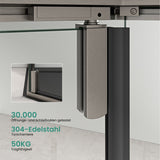 Mai & Mai Box Doccia Pentagonale con Porta Girevole , Cabina Bagno in Vetro Trasparente 8mm, Profilo Grigio in 304, Box Cabina Doccia Angolare Ravenna68K-Plus