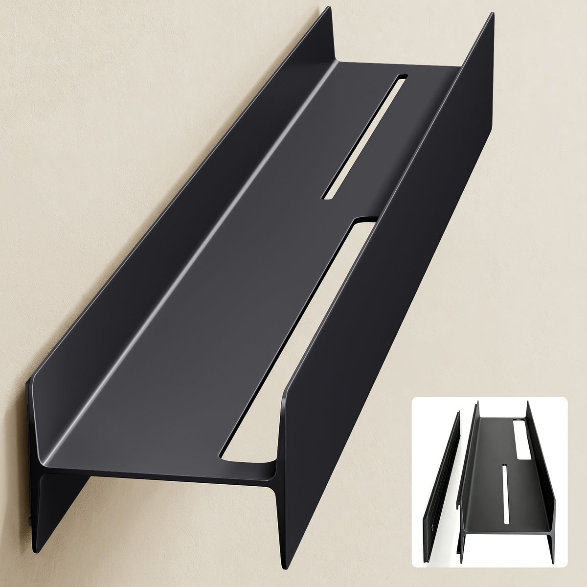 Estante de Ducha Glasvilla Reglo-03 Repisa de Pared 40 cm para Baño (Atornillable o Adhesiva)