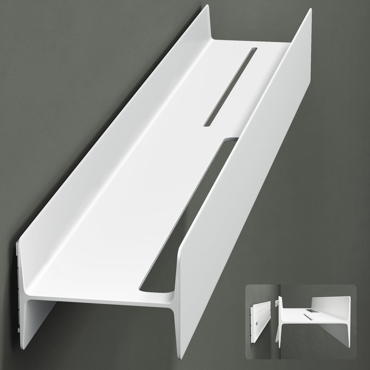 Estante de Ducha Glasvilla Reglo-03 Repisa de Pared 40 cm para Baño (Atornillable o Adhesiva)