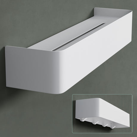 glasvilla Duschablage zum Bohren oder Kleben, Duschregal mit Haken, Badablage zur Wandmontage, Badezimmer Organizer Reglo-05