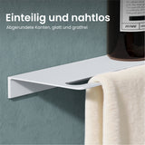 Estante de Ducha Glasvilla Reglo-06 Aluminio Premium 2-en-1 con Toallero (Atornillable o Adhesivo)