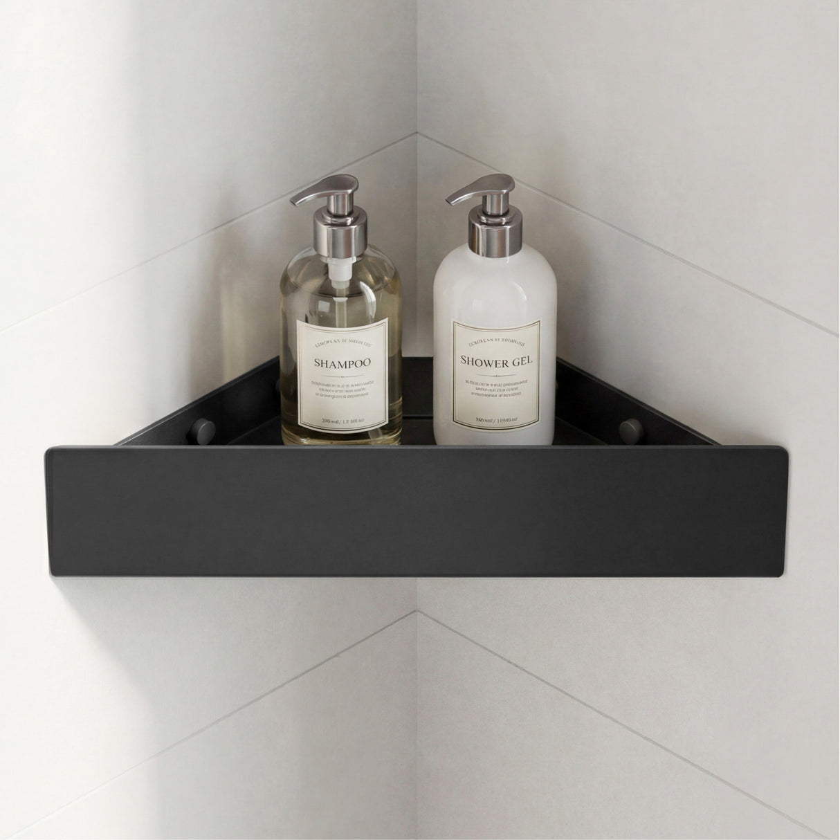 glasvilla Duschablage zum Bohren oder Kleben, Duschregal Badablage Ecke, Badezimmerablage zur Wandmontage für Bad und Küche, Reglo-07