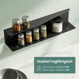 glasvilla Mensola da Parete Multifunzionale, Mensola Doccia in Acciaio al Carbonio Antiruggine, Installazione con Foratura o Adesivo, Adatta per Bagno e Cucina, Reglo-15
