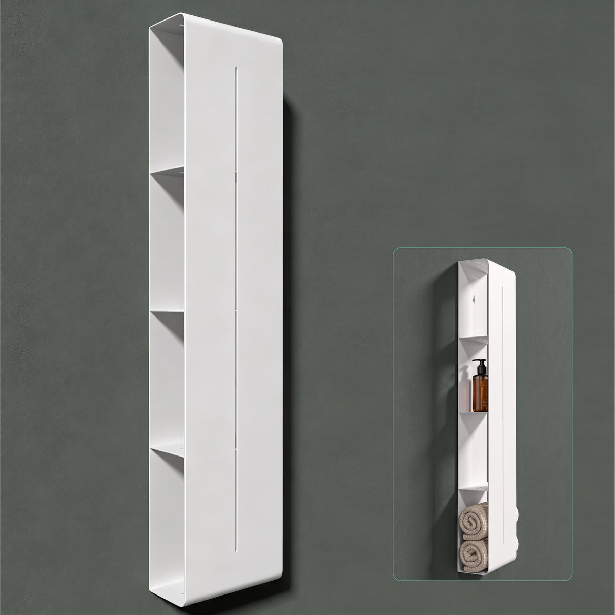 Glasvilla Mensola da Bagno Multifunzionale, Portaoggetti Bagno da Parete in Metallo, Montaggio con Foratura, Supporto per Bagno e Cucina, Reglo-16