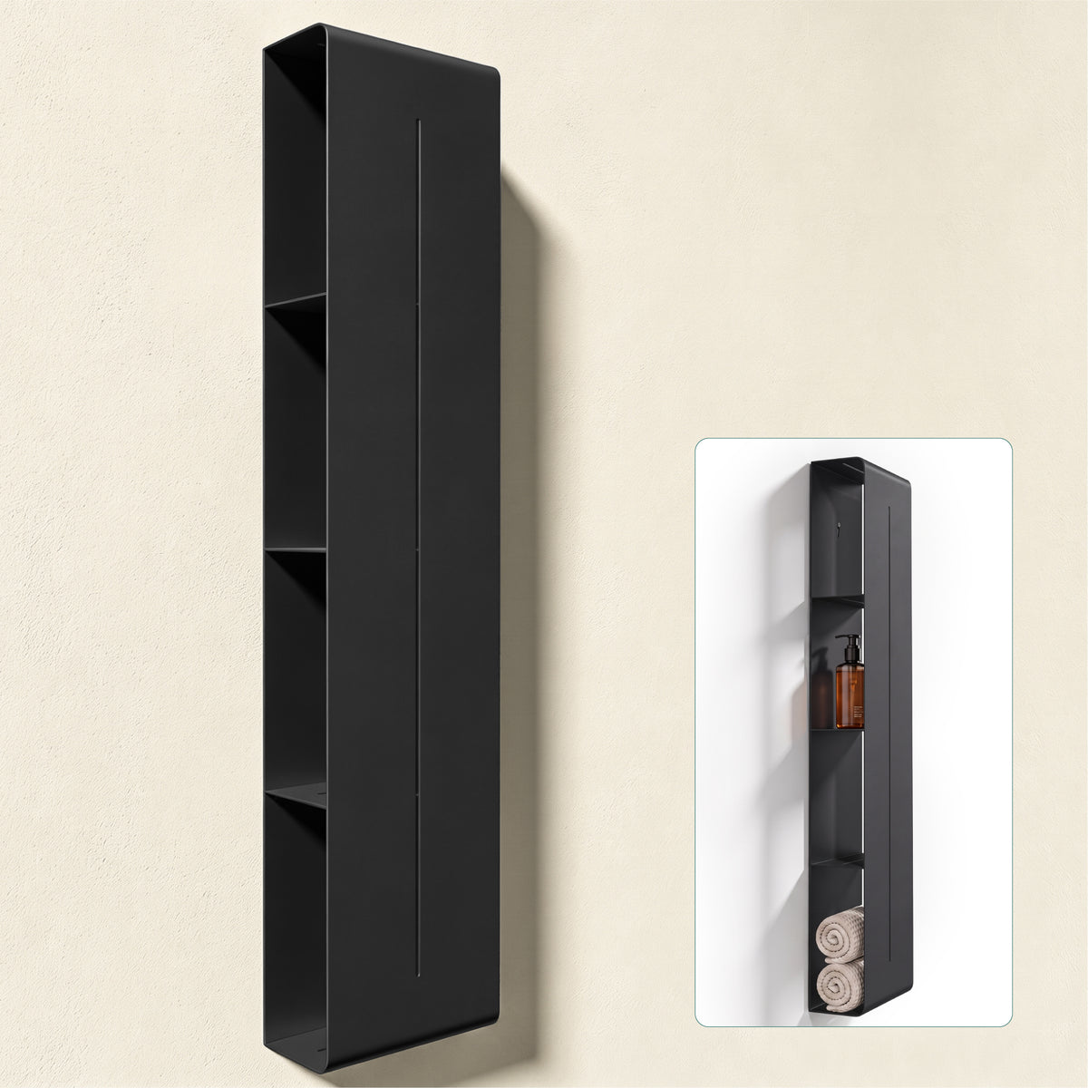 Glasvilla Mensola da Bagno Multifunzionale, Portaoggetti Bagno da Parete in Metallo, Montaggio con Foratura, Supporto per Bagno e Cucina, Reglo-16