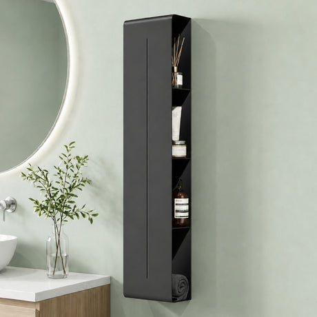 Glasvilla Duschregal mit 4 Ablagen, Duschablage schmal, Wandregal Shampoo Halterung für Dusche, Badezimmer Organizer  Reglo-16