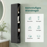 Glasvilla Duschregal mit 4 Ablagen, Duschablage schmal, Wandregal Shampoo Halterung für Dusche, Badezimmer Organizer  Reglo-16