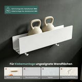 glasvilla Duschablage ohne Bohren mit 2 Schiebehaken,  Reglo-18 40cm | Duschregal ohne Bohren oder mit Bohren, Ablaufdesign Badezimmer Organizer, Metall, Shampoo Halterung für Dusche, Bad & Küche